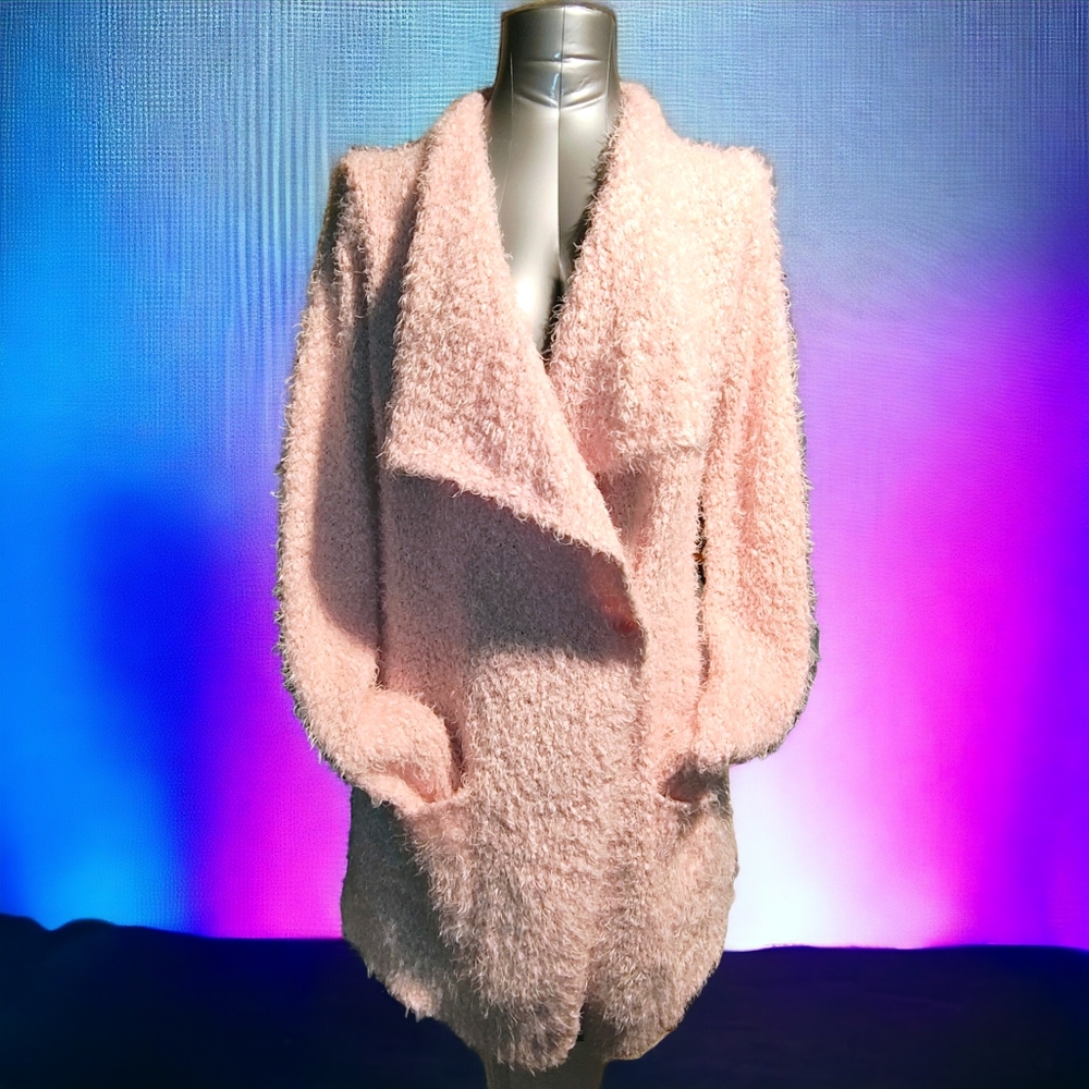 P.J. SALVAGE | 💗🌷Pale Pink Fluffy Oversized Teddy Sweater | EUC ✨ size S